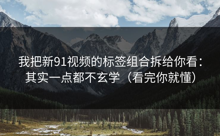 我把新91视频的标签组合拆给你看：其实一点都不玄学（看完你就懂）